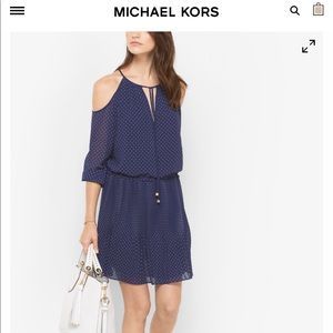 Michael Kors Pin Dot Peek-A-Boo Dress