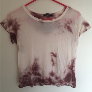 Brandy Melville Purple & White Tie Dye Shirt