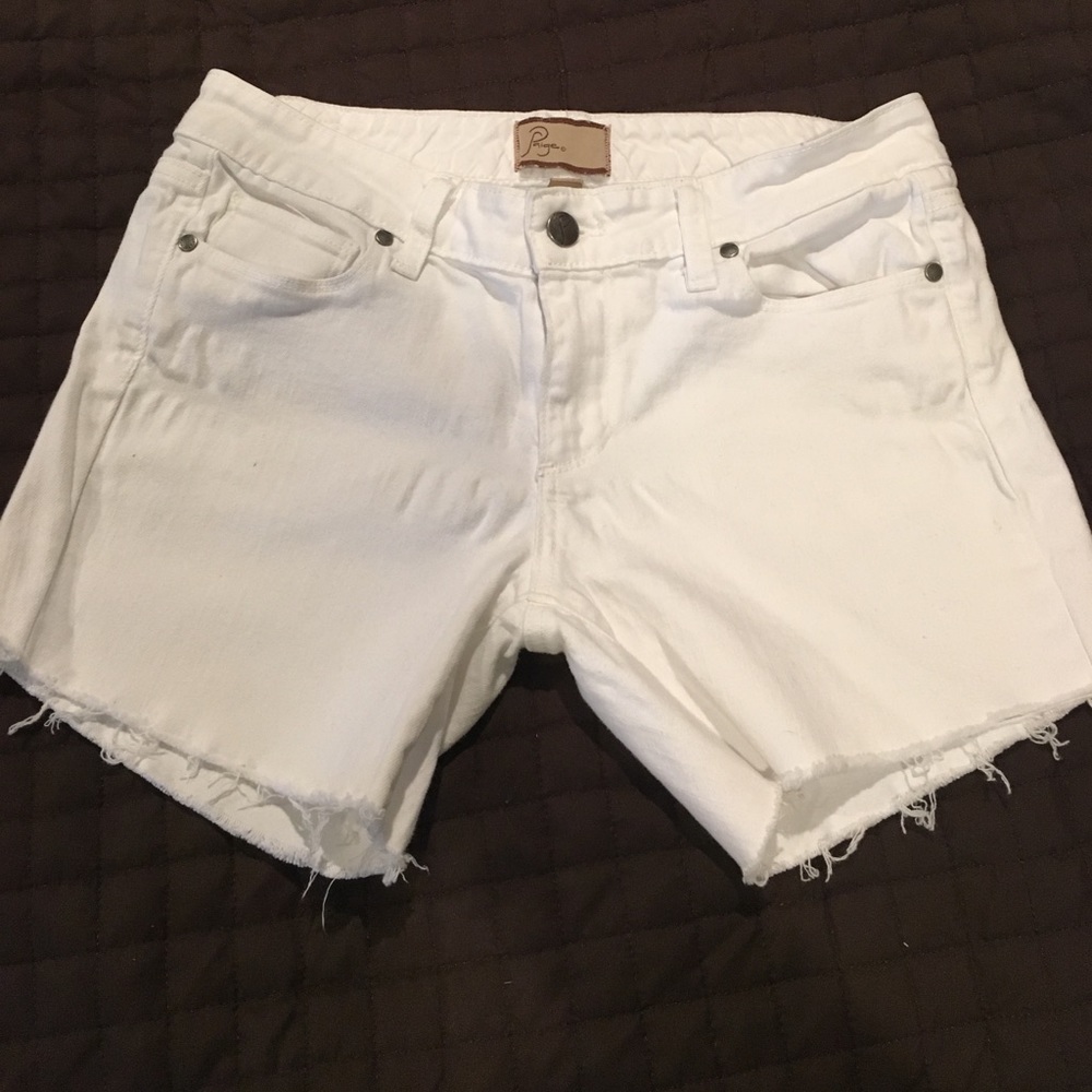 Paige Premium Denim White Cutoff Shorts