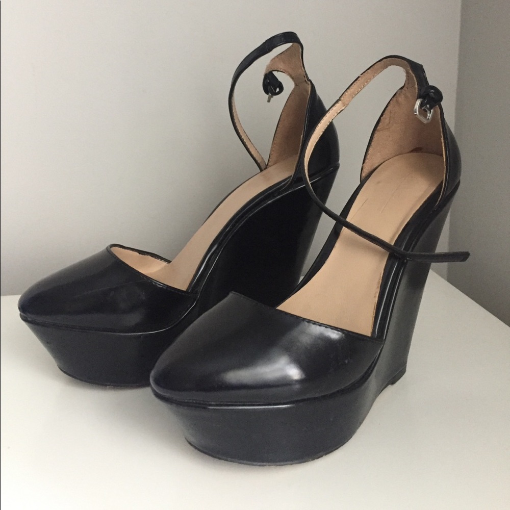 Zara | Black Patent Leather Platforms