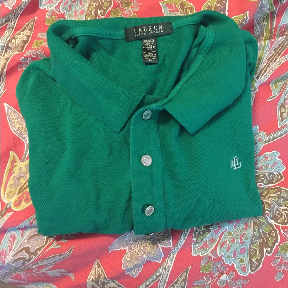 Ralph Lauren Plus Monogram Short Sleeve Polo Shirt - Picture 1 of 1