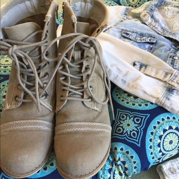 Biege boots canvas - Picture 2 of 7