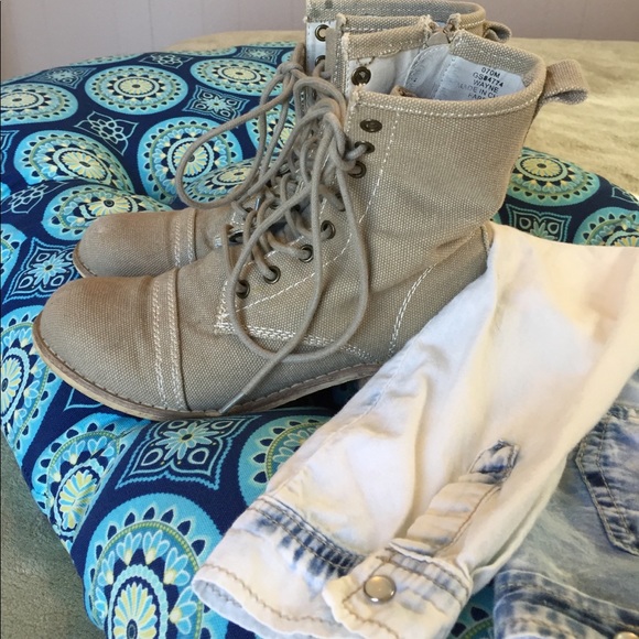 Biege boots canvas - Picture 3 of 7