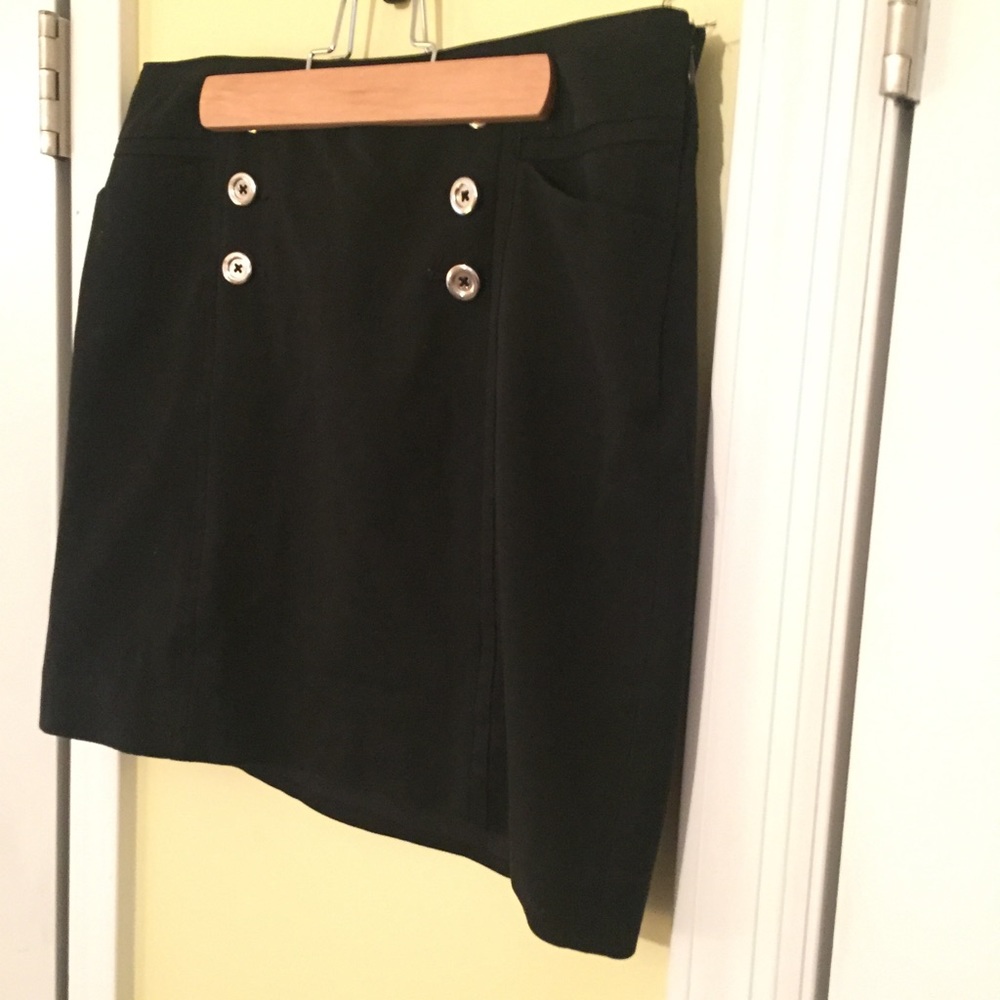 Black skirt with silver buttons