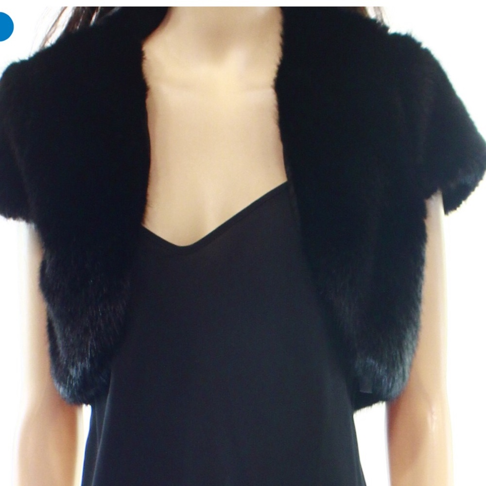 Adrianna Papell Faux Fur Shawl Jacket