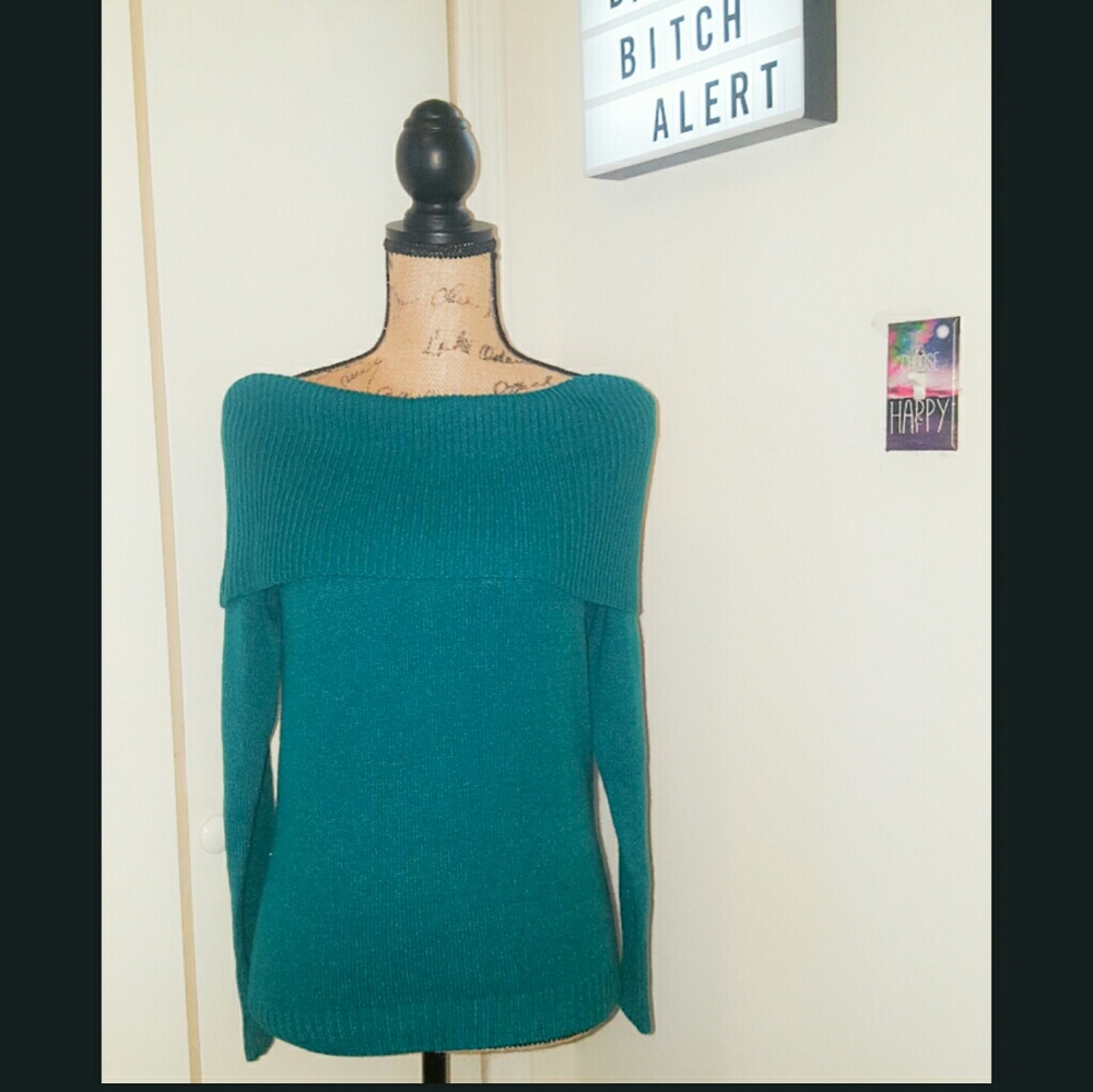 Womens Marine Green Pullover Sweater