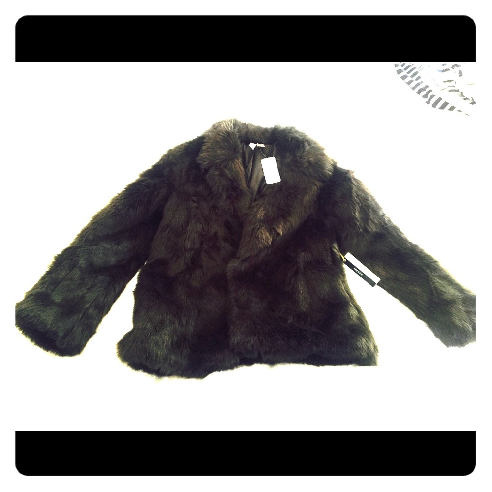 Dark green faux fur jacket