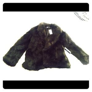 Dark green faux fur jacket