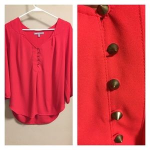 Daniel Rainn High-Low Coral Top