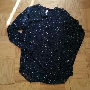 Old Navy long sleeve sheer star print top