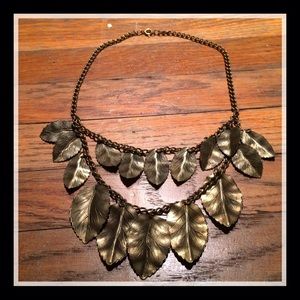 Vintage Double Layer Leaf Necklace