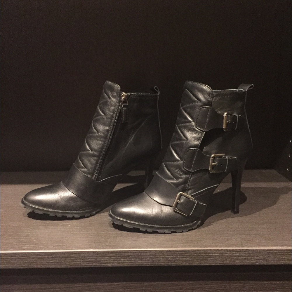 Polo Ralph Lauren black biker boots, size 39.5