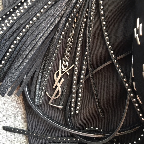 Saint Laurent studded Helena bag with fringe - Picture 2 of 4