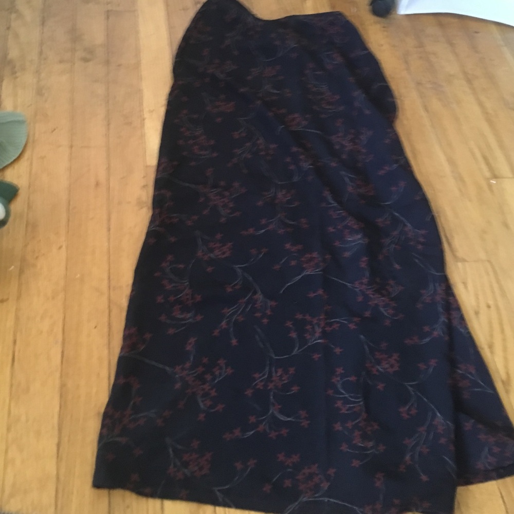Long Aero skirt red grey & navy