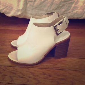 Zara white leather mules