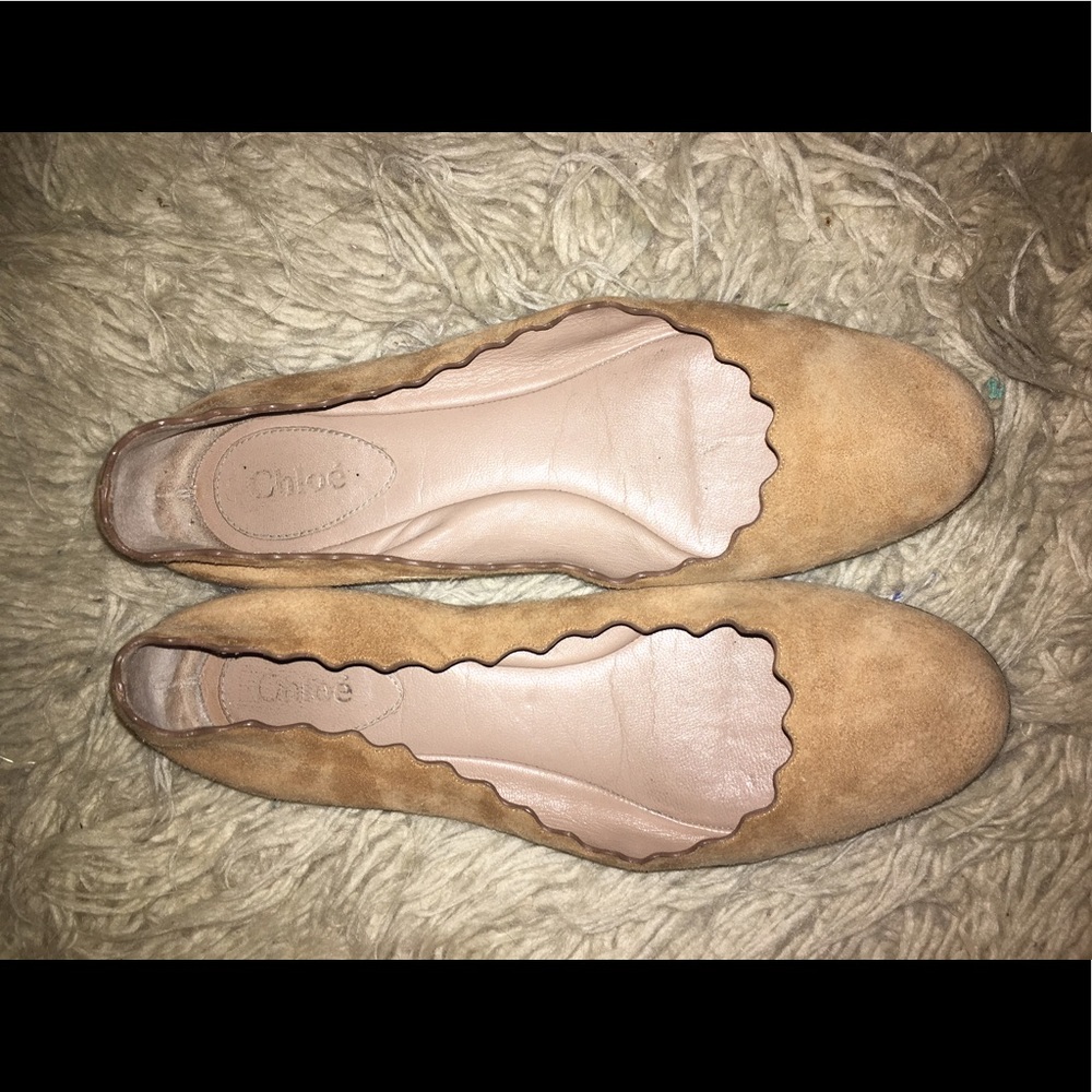 Chloé suede scalloped flats size 37.5 (7.5)