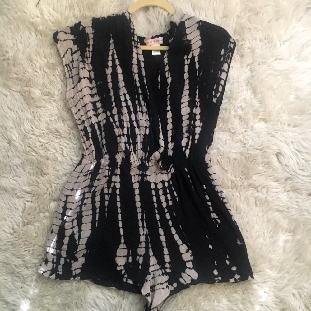 Urban outfitters Black and Tan tie dye romper