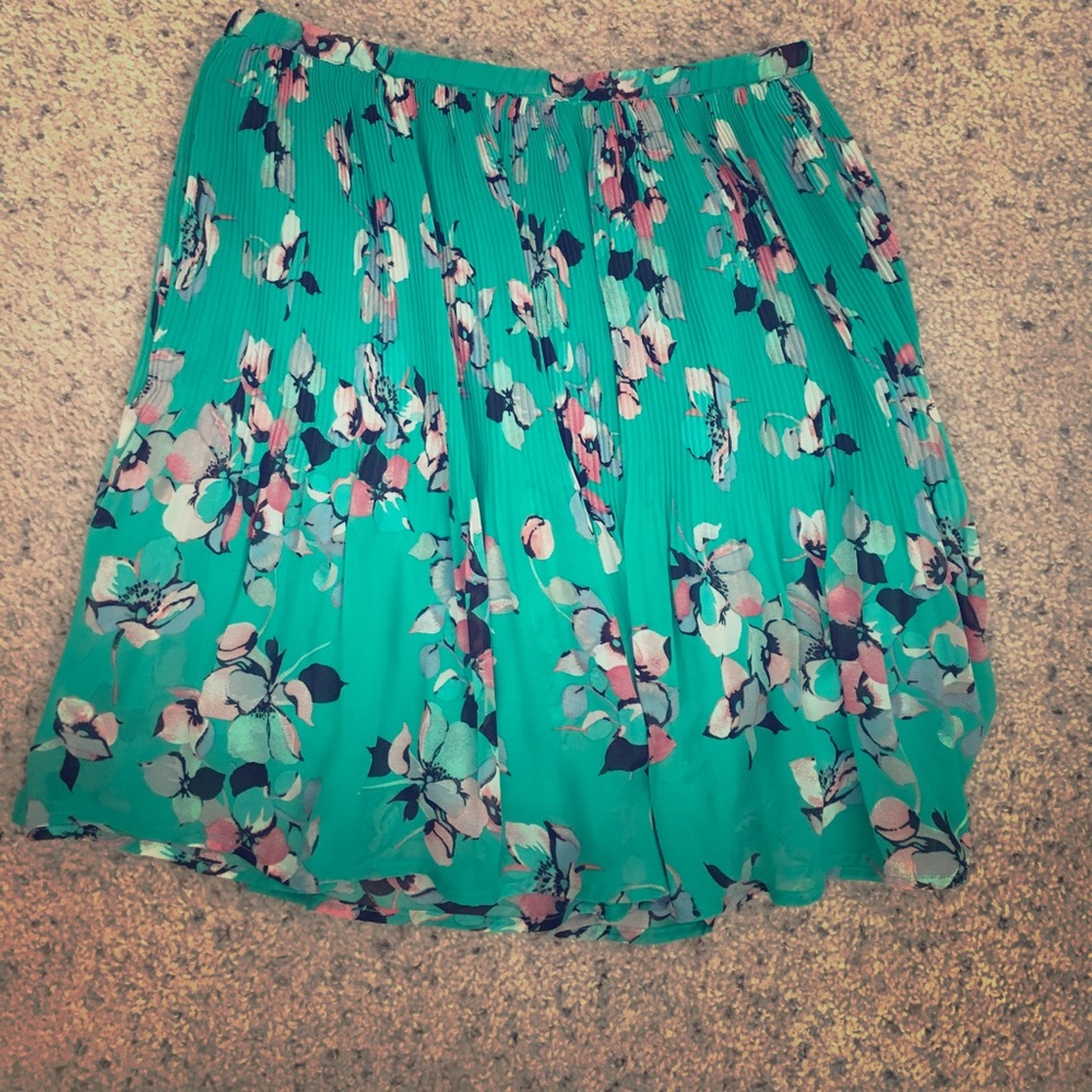 Green floral skirt