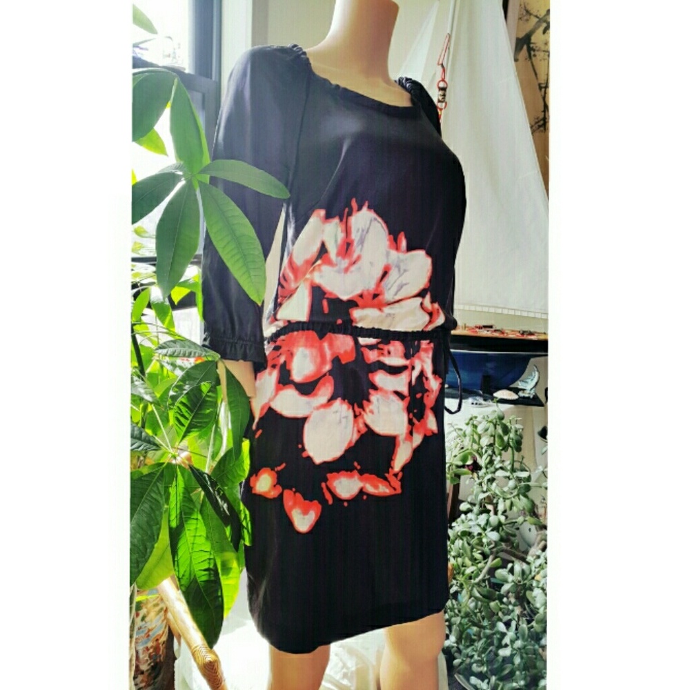 By Groth floral purple silk dress ~ Size S