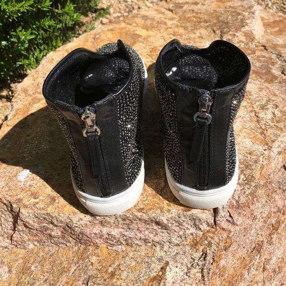 Crystal Rhinestone Embellished High Top Sneakers - Picture 3 of 8