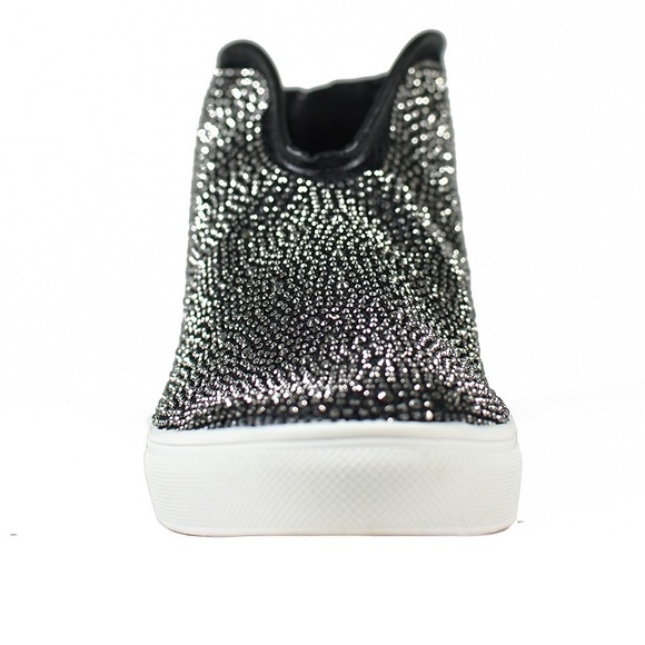 Crystal Rhinestone Embellished High Top Sneakers - Picture 6 of 8