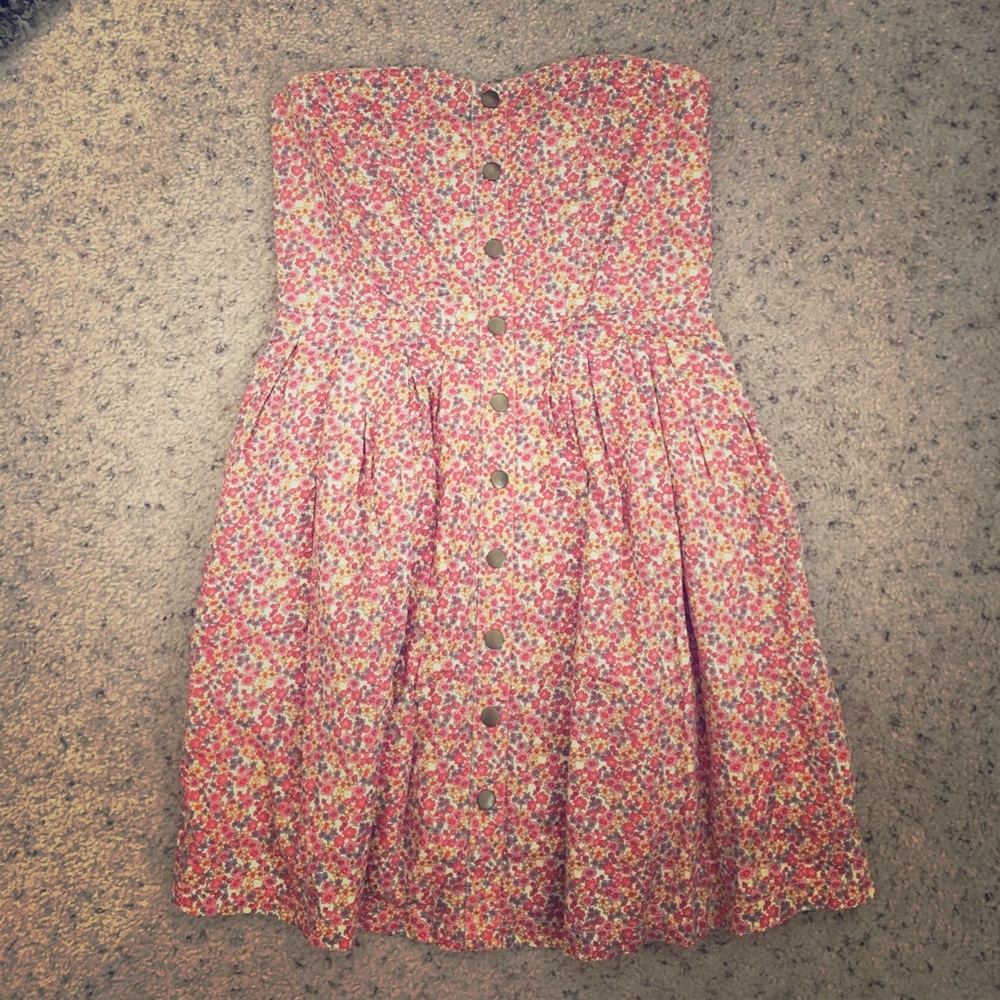 Strapless floral dress
