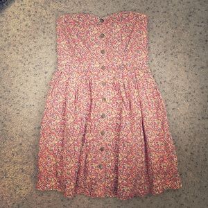 Strapless floral dress