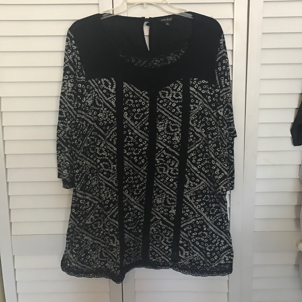 Lucky Brand 2X blue tunic