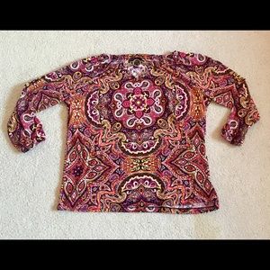 Floral print long sleeve shirt from Dana Buchman