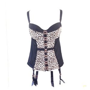 NWT Plus 14/16 Cacique/LB Leopard & Black Corset