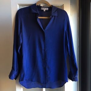 Uniqlo deep purple silk blouse