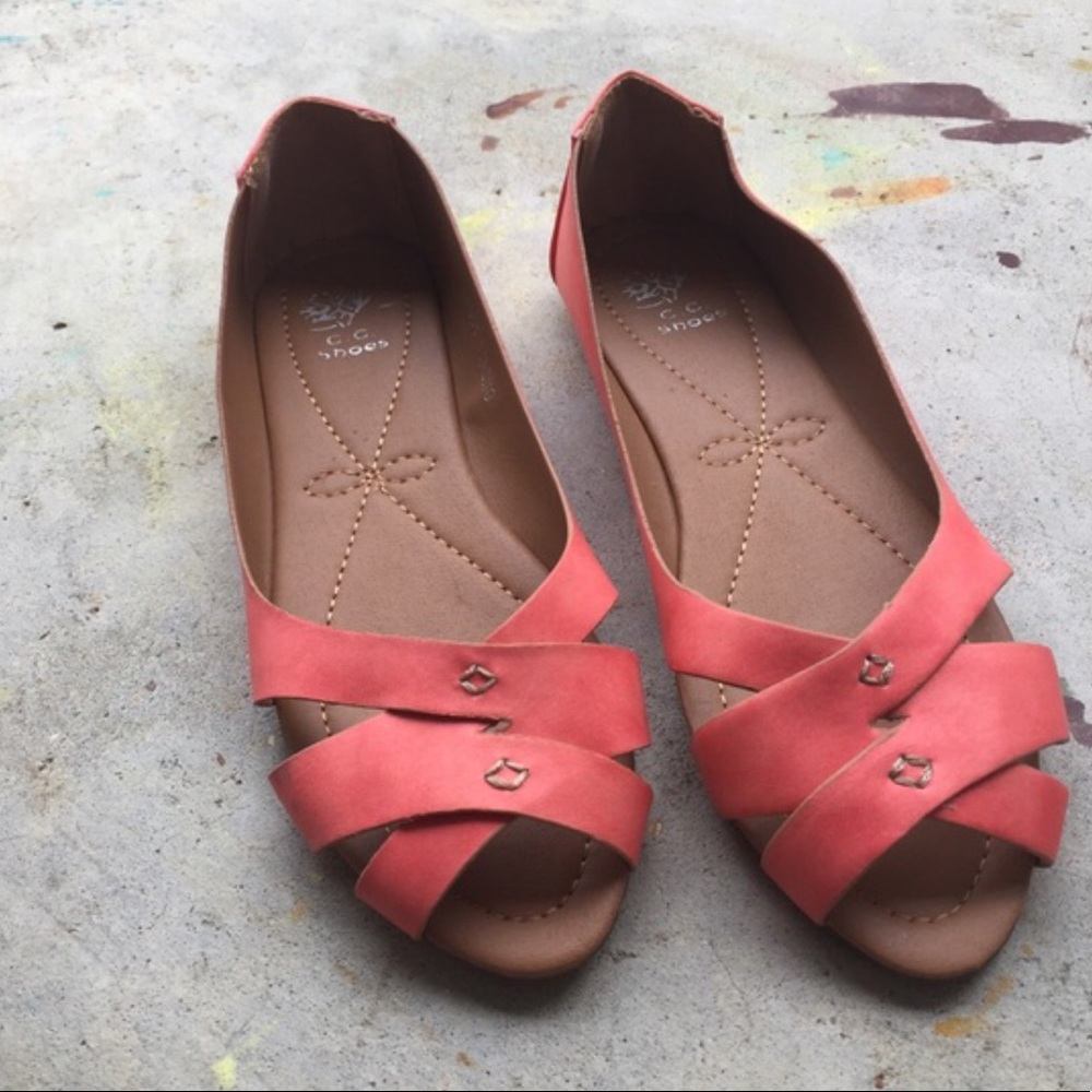 Coral orange sandals