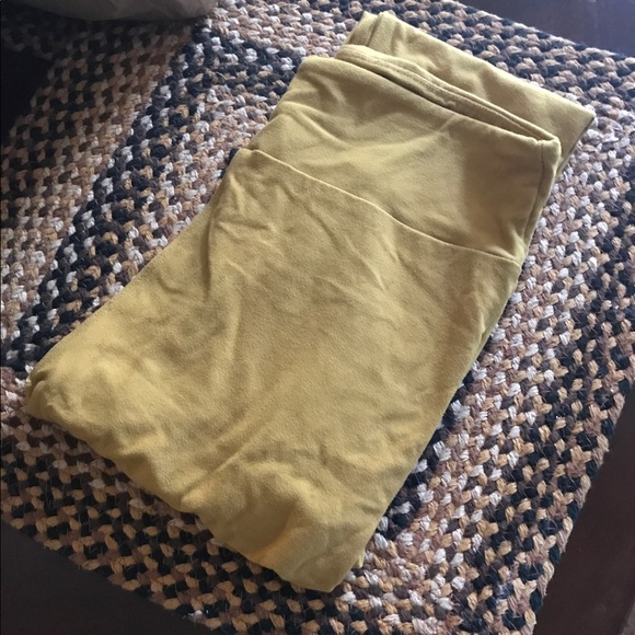 OS LULAROE MUSTARD LEGGINGS - Picture 1 of 1