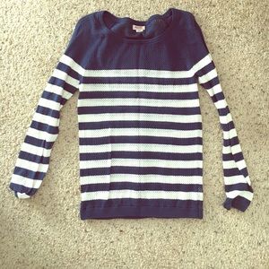 Navy and white stripe shirt
