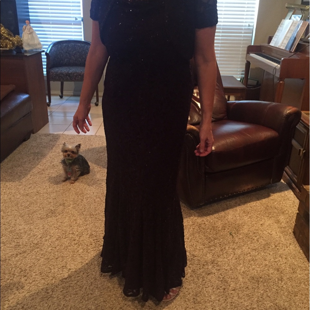 eggplant long dress with jacket. Size 10 petite