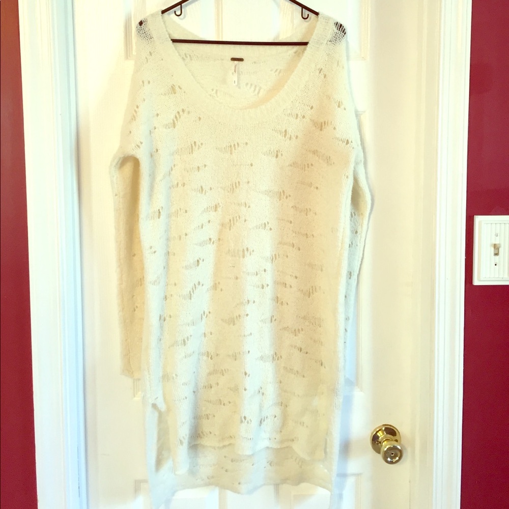 Free people cream long sweater