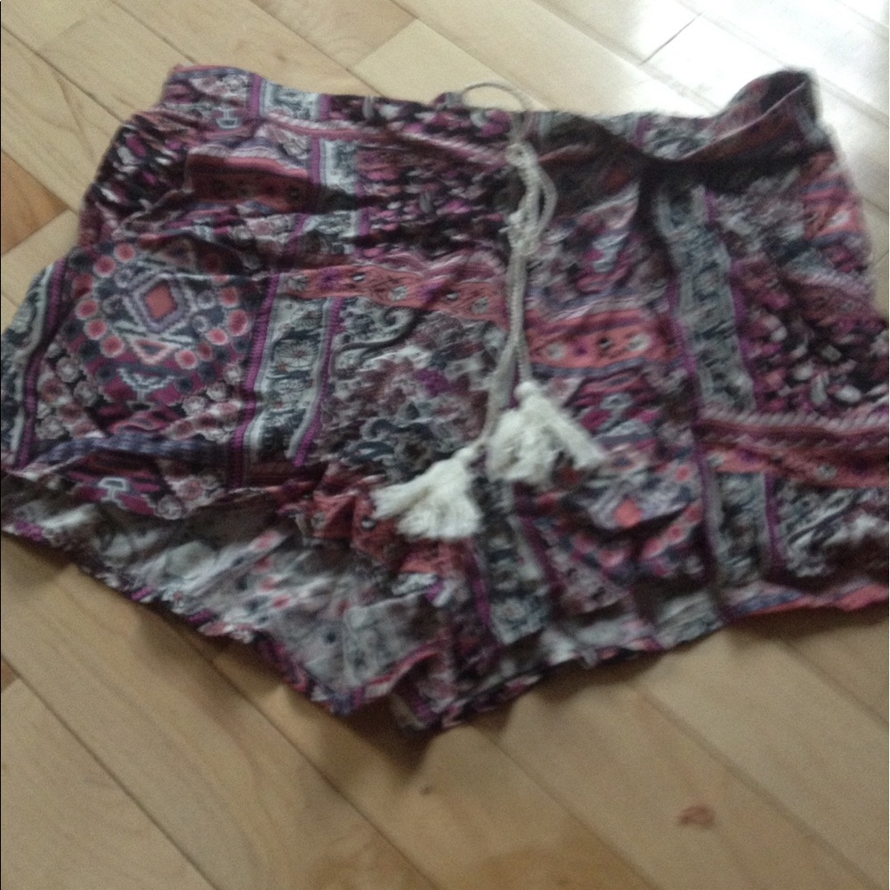 Printed fabric shorts