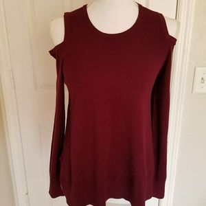 CENTRAL PARK WEST COLD SHOULDER SWEATER SIZE SM