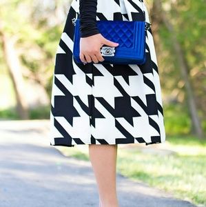 NWT Houndstooth Midi Skirt