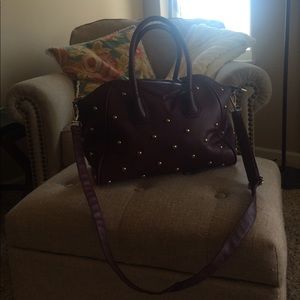 Burgundy gold studded purse