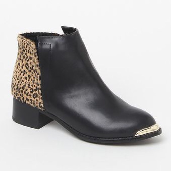 Two Tone Animal Instincts Ankle High Bootie - Picture 2 of 4