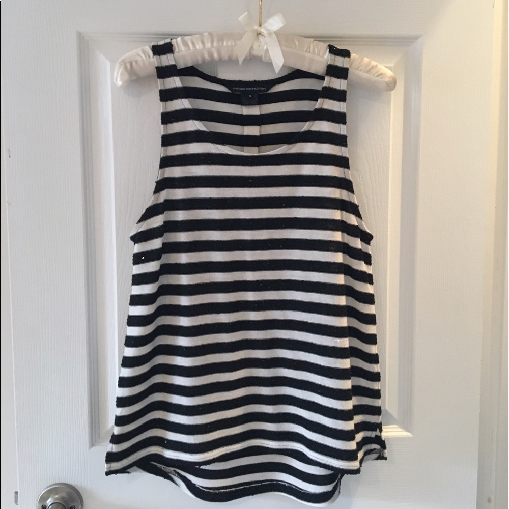 French Connection Striped Sequin Tank
