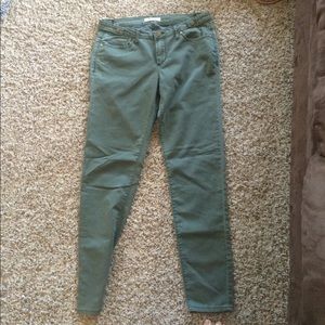 Army green straight leg pants