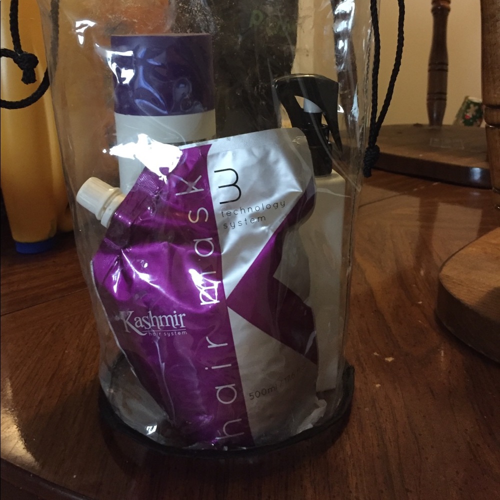 Keratin hair straightening.