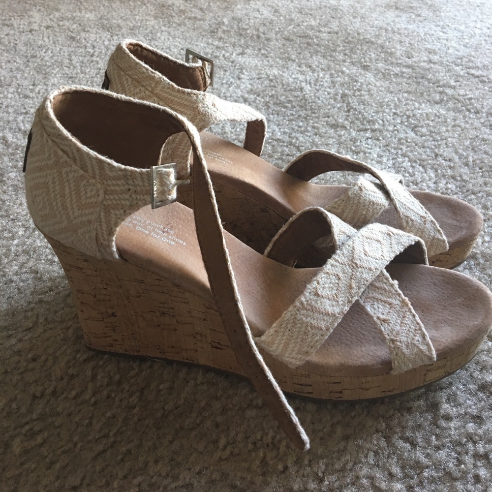 Brand New Toms Cork Wedges