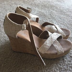 Brand New Toms Cork Wedges