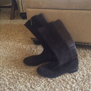 Calvin Klein suede chocolate boots
