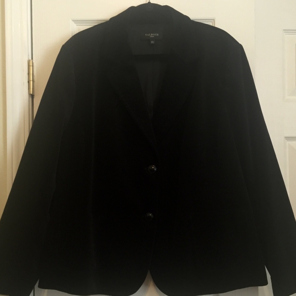 Talbots Rich Black Velvet Blazer