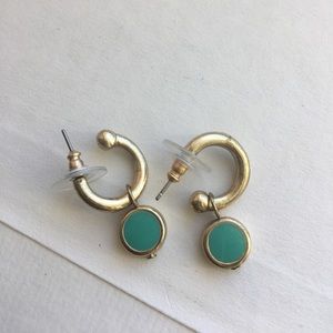 Gold and green earrings