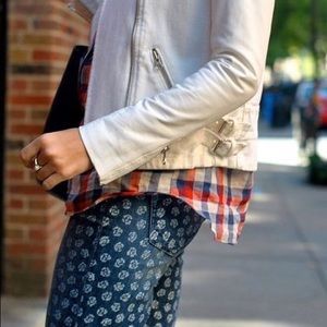 Paige Denim jeans with floral print.